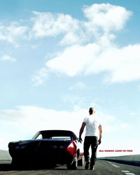Vin Diesel walks off into the sunset, his job done..