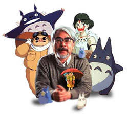 Miyazaki hangs out with some collegues.