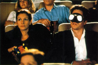 Hugh Grant takes Up's 3-D effects seriously.