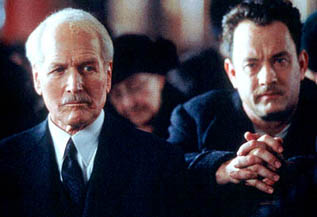 As great an actor as Tom Hanks is, he is fittingly a row behind Paul Newman.