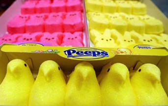 Look out!  The giant peeps will destroy us all!