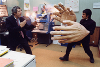The doctor told him the swelling would go down after a few hours.