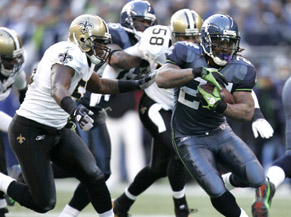 Clearly the Saints will have no problem tackling Marshawn Lynch on this play.