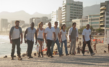 The Fast/Furious gang emerges from the sea, ready to do battle.