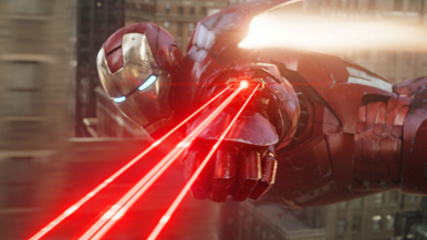 Iron Man uses a laser to ensure the decimation of the box office record.