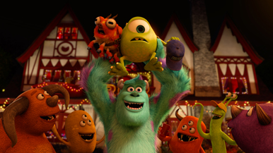 Is Sully playing soccer with Mike Wazowski as the ball?