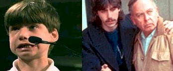 Left: kid told he must go see Cat in the Hat; Right: George Harrison consoles Carrol O'Connor